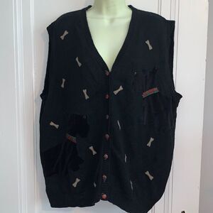 ‎Vtg Scottie dog black sweater vest